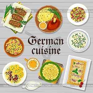 German food restaurant meals menu cover template - vector image