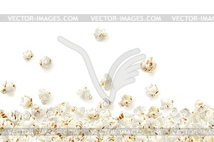 Realistic falling or scattered popcorn background - vector clipart