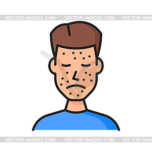 Allergy acne or urticaria color outline icon - vector clipart