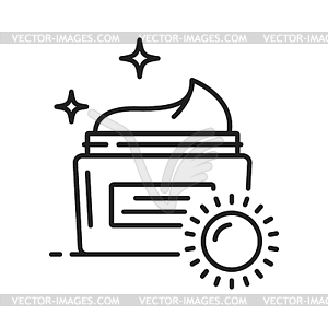 Day cream icon, skincare for face and hands skin - white & black vector clipart