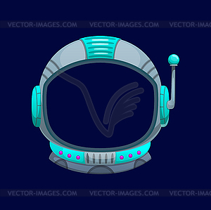 Space astronaut helmet with antenna, photo booth - vector clipart