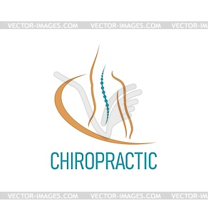 Chiropractic icon, physiotherapy for spine health - vector clip art