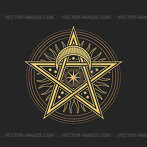 Esoteric and occult pentagram astrological amulet - vector image