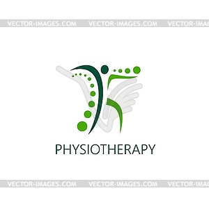 Physiotherapy icon, physical, chiropractic therapy - vector image