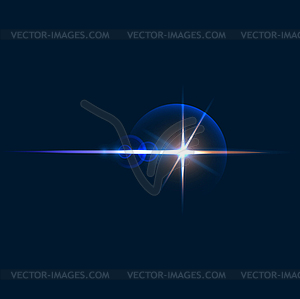 Sparkle flare and flash effect, glow light line - color vector clipart
