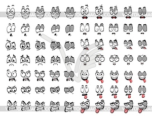 Cartoon face and blink eyes animation, look emoji - vector clipart