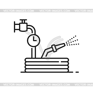 Водяной шланг, значок системы орошения сельскохозяйственных угодий - векторный клипарт
