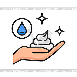 Hand moisturizing cream skin care line icon - vector clip art