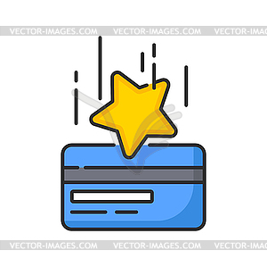 Reward points star and bank card icon - vector EPS clipart