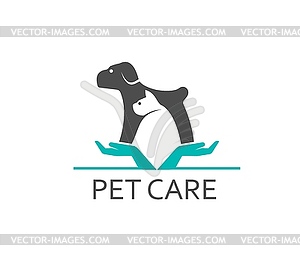 Pet clinic, animal care, veterinary hospital icon - vector clip art