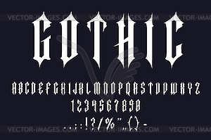 Готический шрифт, татуировка средневекового типа, старинные буквы - векторное изображение клипарта