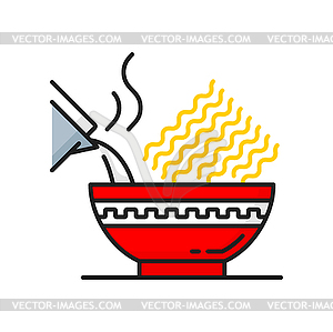 Chinese instant noodle in bowl, fastfood - color vector clipart
