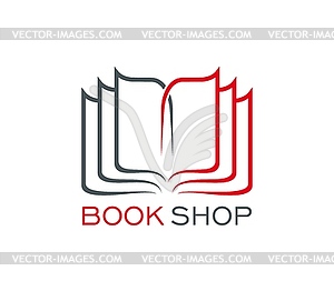 Book shop, library, store dictionary icon - color vector clipart