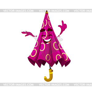 Мультяшный персонаж фиолетового зонта очаровательный зонтик - клипарт в векторном виде