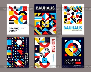 Abstract geometric bauhaus posters, background - vector clipart