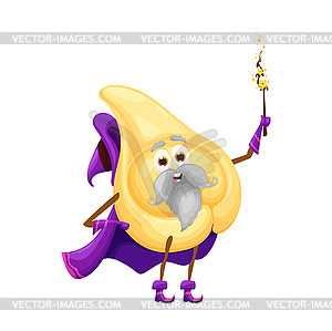 Cartoon Halloween italian tortelline pasta wizard - vector clipart