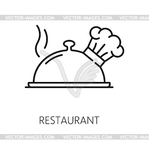 Restaurant food service cloche with chef cook hat - vector image