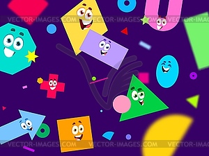 Math shape characters background, pattern - vector clipart