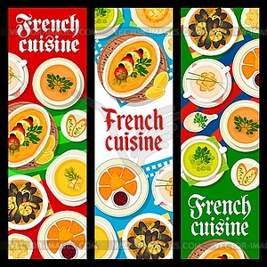 French cuisine restaurant food vertical banners - vector EPS clipart