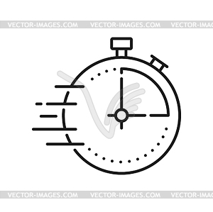 Значок контура таймера часов, секундомер будильника - векторный клипарт Royalty-Free