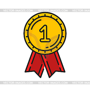 Number 1 golden medal award best trophy prize sign - vector clipart