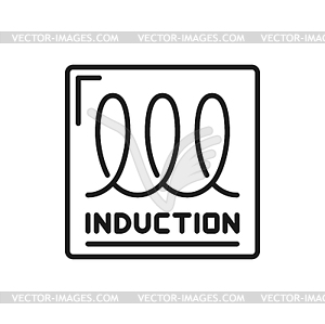 Induction properties and destination of pot, coil - stock vector clipart