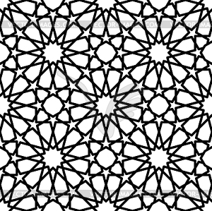 Mashrabiya arabesque arabic seamless pattern - vector clip art