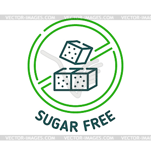 Sugar free icon, sugar cubes, low or zero calories - vector clip art