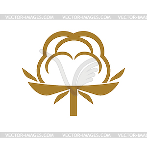 Cotton flower icon, natural fabric and organic eco - vector image