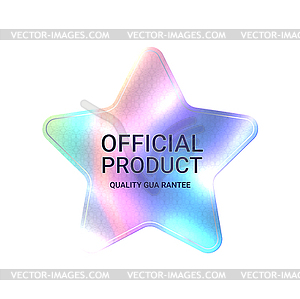 Official product quality star hologram sticker - vector image