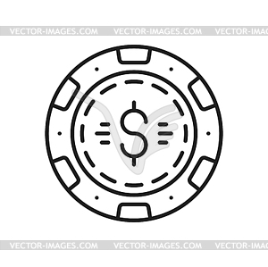 Casino chips for poker or roulette, betting token - vector clipart
