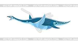 Cartoon Elasmosaurus dinosaur cute character - vector image