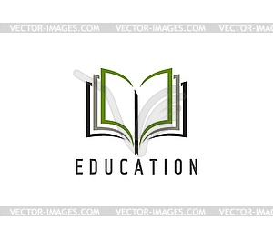 Education book, library, store, dictionary icon - vector image