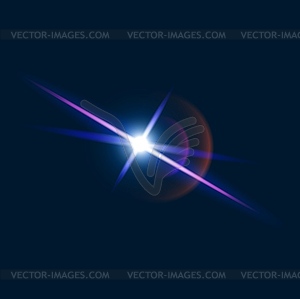 Light flare shine, flash glow and sparkle effect - vector image