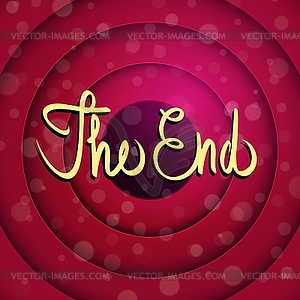 End screen, movie cinema film circle background - vector clip art