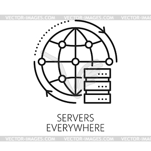 CDN servers, content delivery network icon - vector image