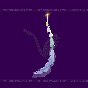 Cartoon rocket or missile smoke trail or track - vector clipart