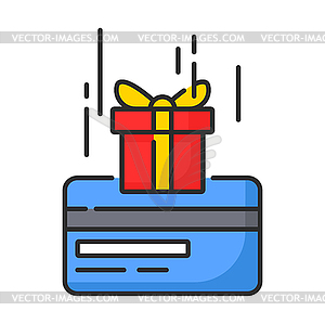 Gift card icon, loyalty reward or special bonus - vector image
