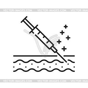 Botox injection icon, face mesotherapy and lifting - vector image