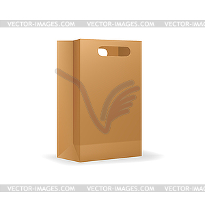 Paper shopping bag with handles mockup - royalty-free vector clipart