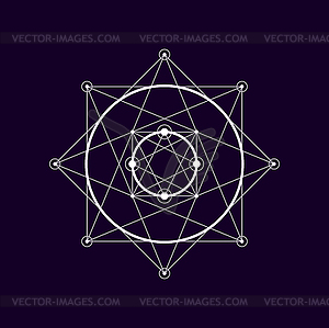 Symmetrical geometric shape, mystic esoteric sign - vector clipart