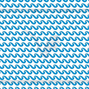 Sea or ocean water blue waves seamless pattern - vector image