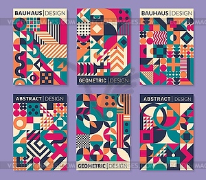 Geometric bauhaus posters and abstract patterns - vector clip art