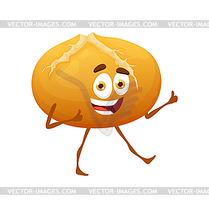 Cartoon Bolivian cunape bread character, bakery - vector clip art