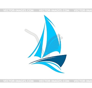 Яхтенный клуб, икона парусного спорта и морских путешествий - векторная иллюстрация