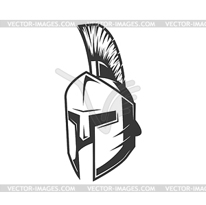 Spartan helmet, Gladiator Roman warrior centurion - stock vector clipart