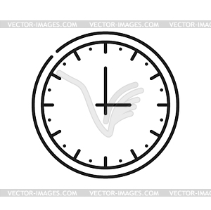 Значок контура таймера часов, стрелки циферблата циферблата - векторный дизайн