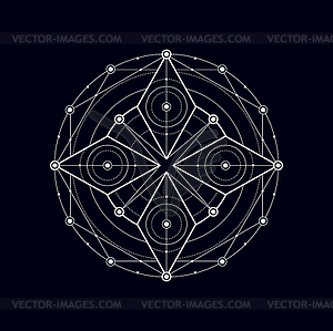 Геометрический мистический элемент дизайна в стиле бохо круглой формы - клипарт в векторном виде