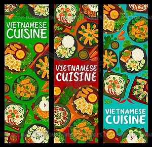 Vietnamese food restaurant meals banners - vector clipart / vector image