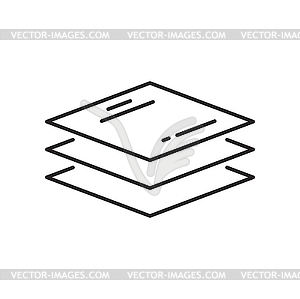 Значок слоя материала, фильтр уровня волокнистой ткани - иллюстрация в векторном формате
